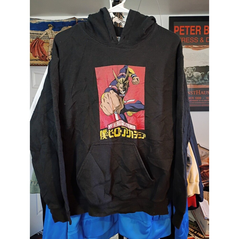 Hoodie my hero academia size small gildan graphic art black